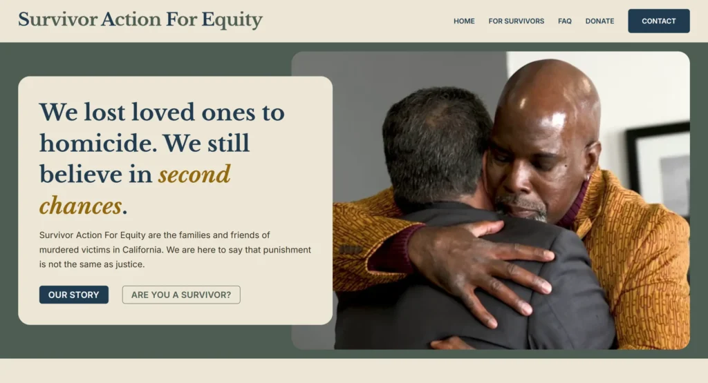 Image of survivoraction.org's landing page hero.